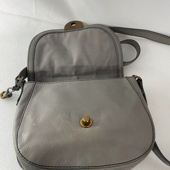 Fossil Gray Cow Hide Leather Cutout Crossbody Bag - Picture 7 of 12